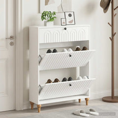 vidaXL Shoe Cabinet ALKMAAR 78 x 24 x 103 cm Engineered Wood 1
