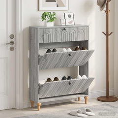 vidaXL Shoe Cabinet ALKMAAR 78 x 24 x 103 cm Engineered Wood 1