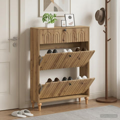 vidaXL Shoe Cabinet ALKMAAR 78 x 24 x 103 cm Engineered Wood 1