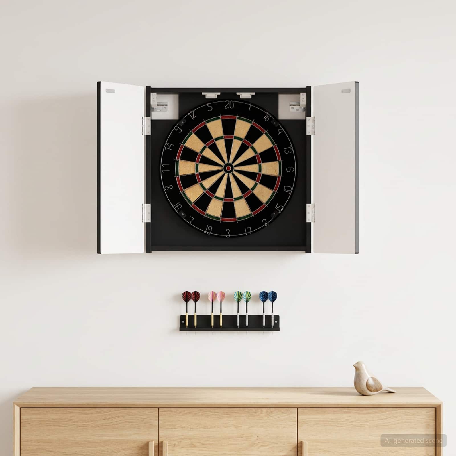 vidaXL Dartboard Cabinet DELFT Black 52.5 x 10.5 x 53.5 cm 1