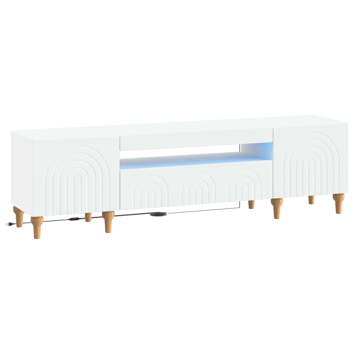 LED TV Cabinet ALKMAAR 153 x 35 x 43 cm White