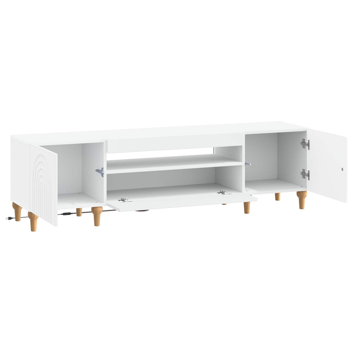 LED TV Cabinet ALKMAAR 153 x 35 x 43 cm White