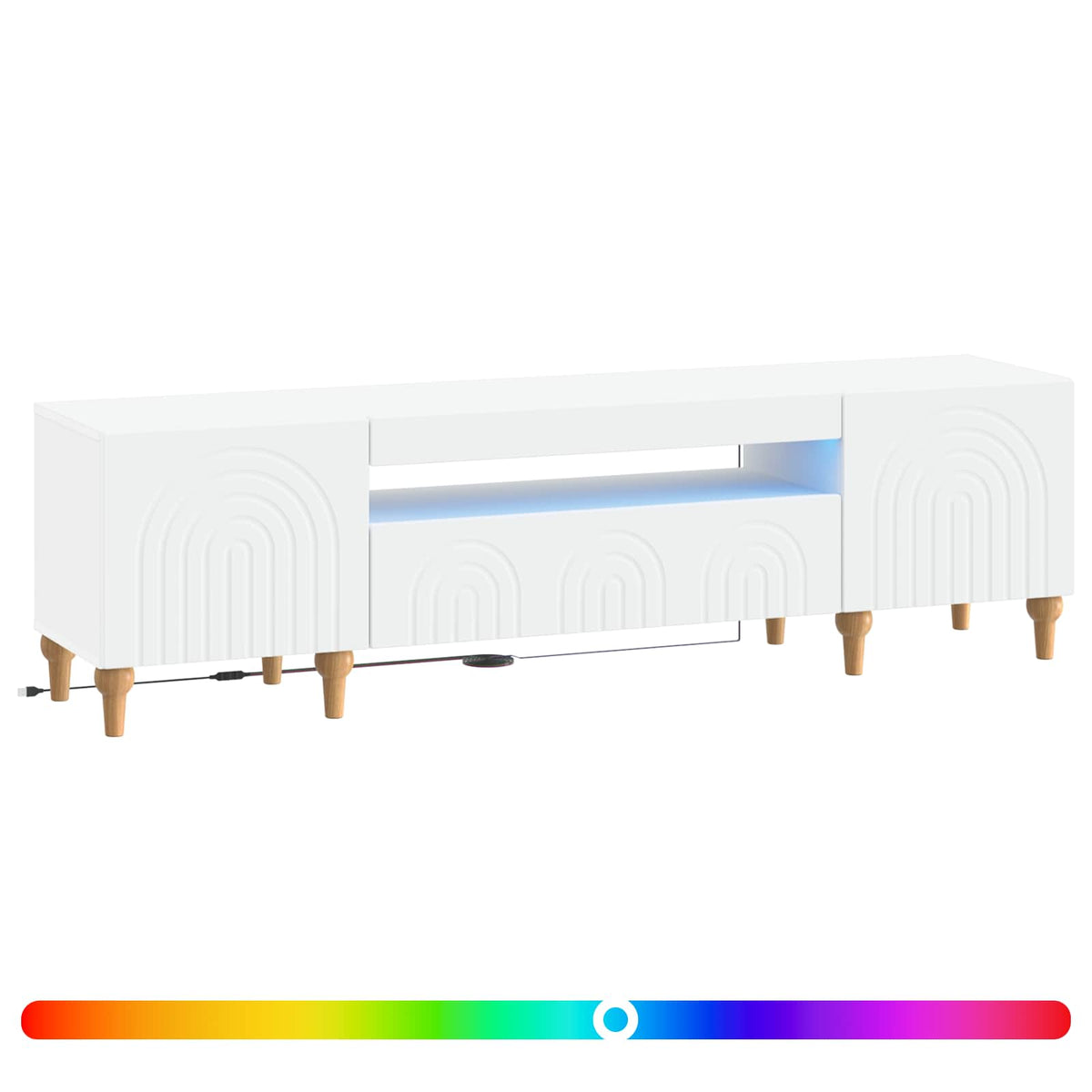 LED TV Cabinet ALKMAAR 153 x 35 x 43 cm White