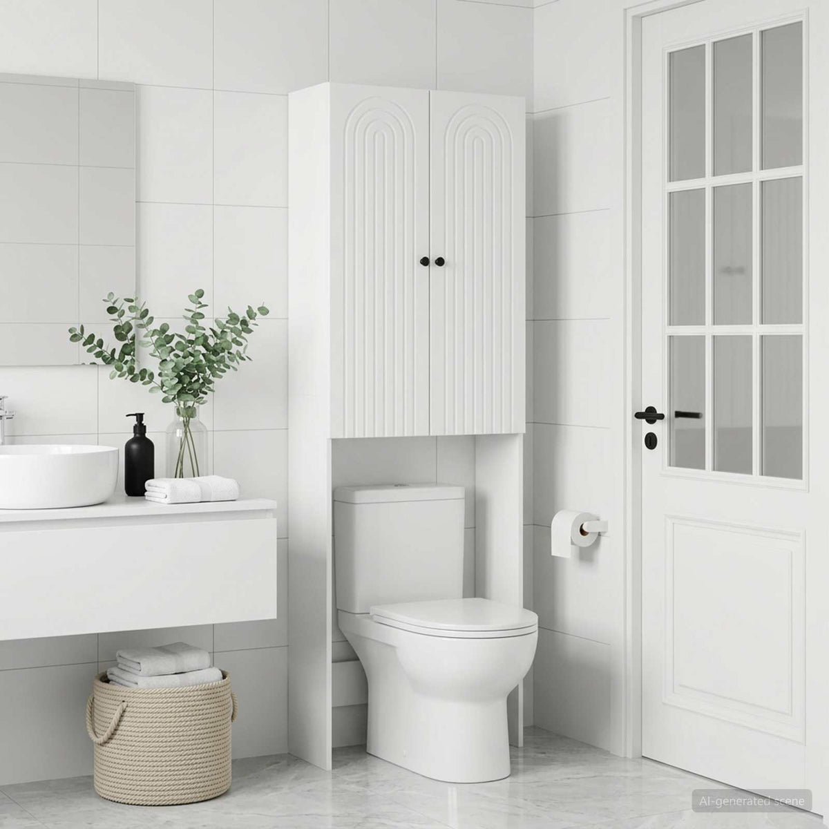 Toilet Cabinet ALKMAAR 66 x 25.5 x 190 cm White