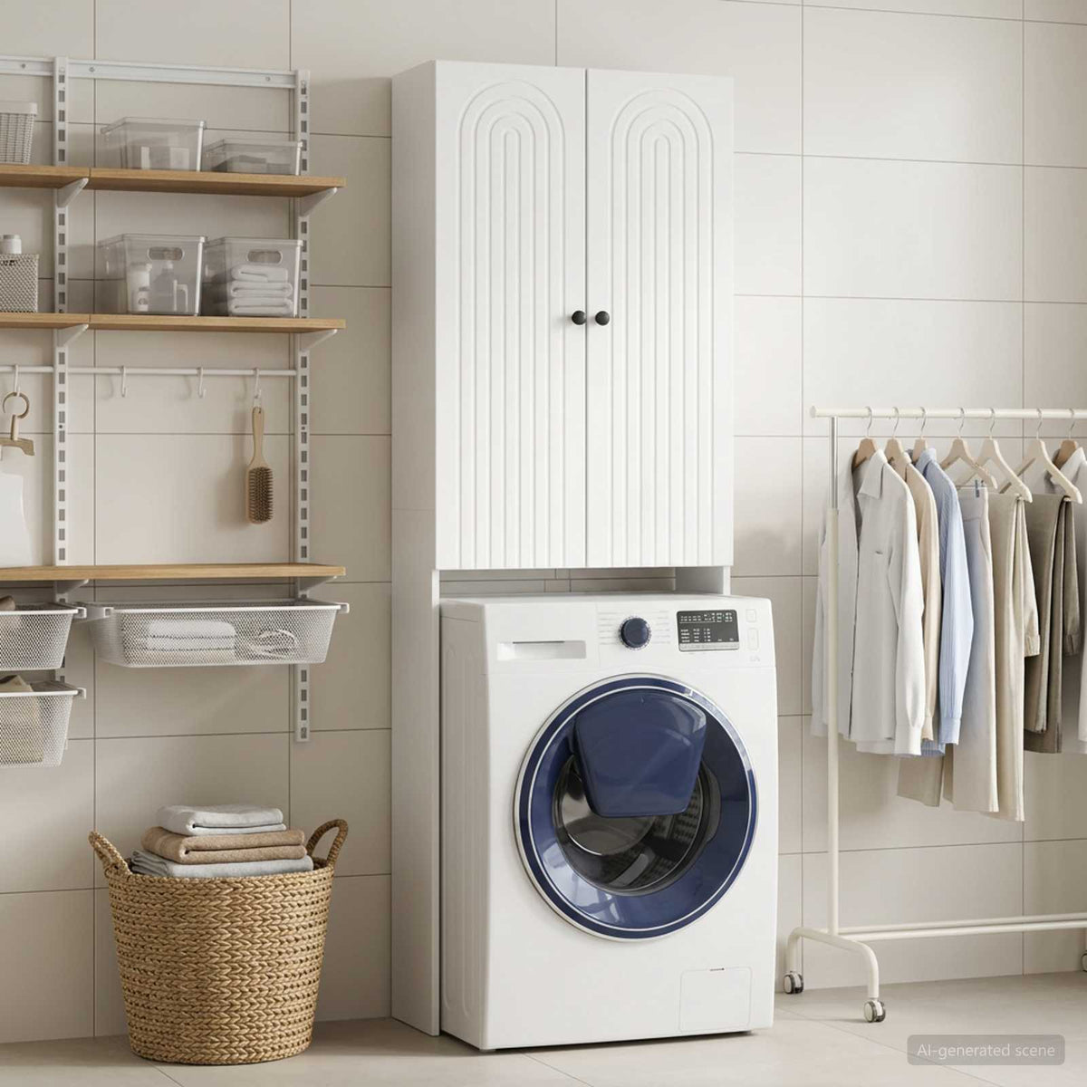 Toilet Cabinet ALKMAAR 66 x 25.5 x 190 cm White