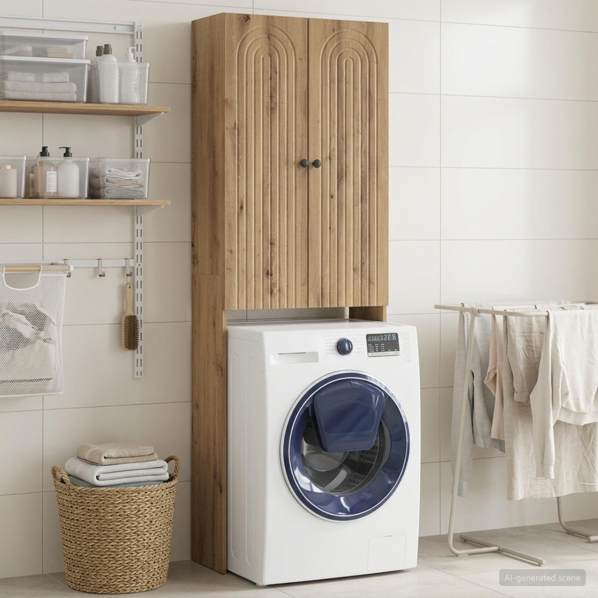 Toilet Cabinet ALKMAAR 66 x 25.5 x 190 cm Artisan oak