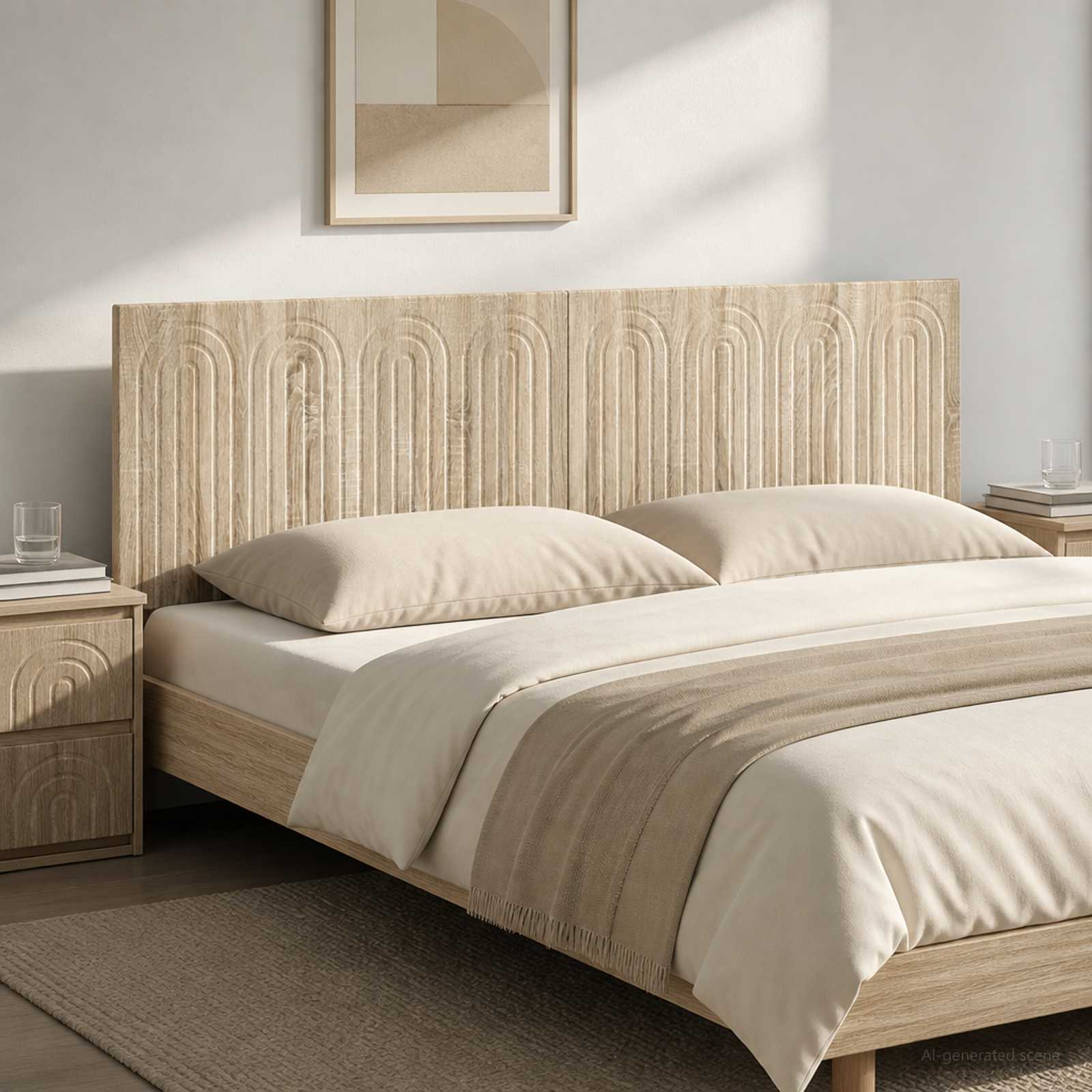 vidaXL Wall-Mounted Headboard ALKMAAR Sonoma Oak Engineered Wood 1
