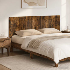 Wall-Mounted Headboard ALKMAAR Engineered Wood Width 160 cm Smoked oak