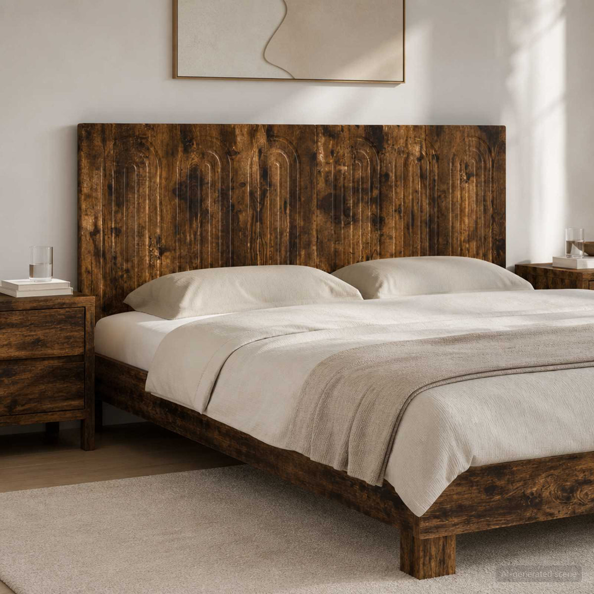 vidaXL Wall-Mounted Headboard ALKMAAR Engineered Wood Width 140 cm
