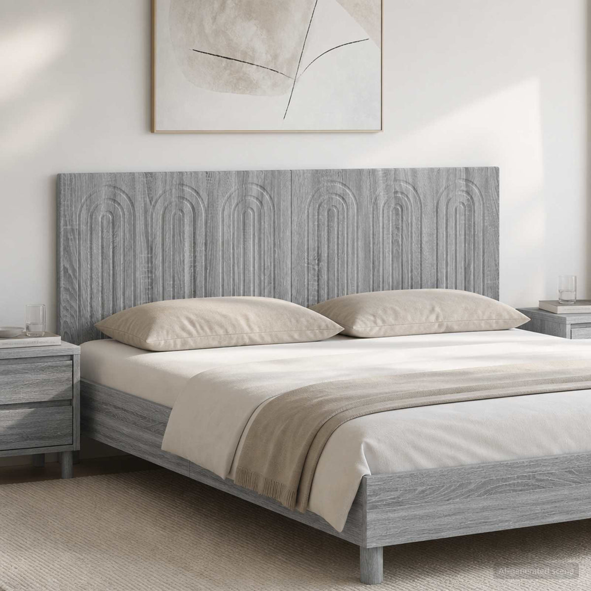 vidaXL Wall-Mounted Headboard ALKMAAR Engineered Wood Width 140 cm