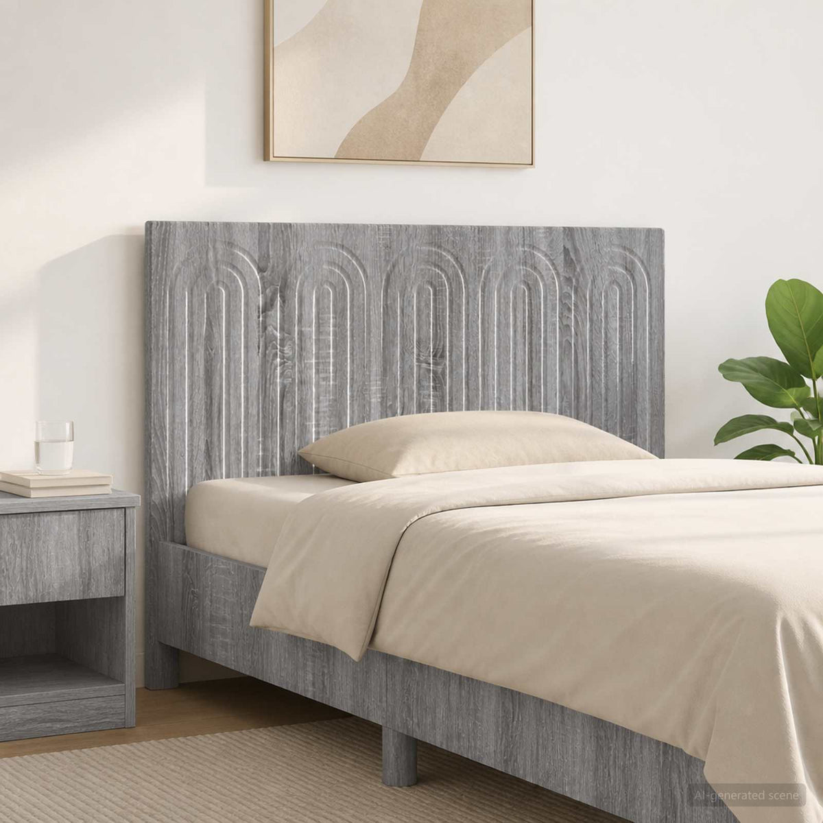 vidaXL Wall-Mounted Headboard ALKMAAR Engineered Wood Width 100 cm