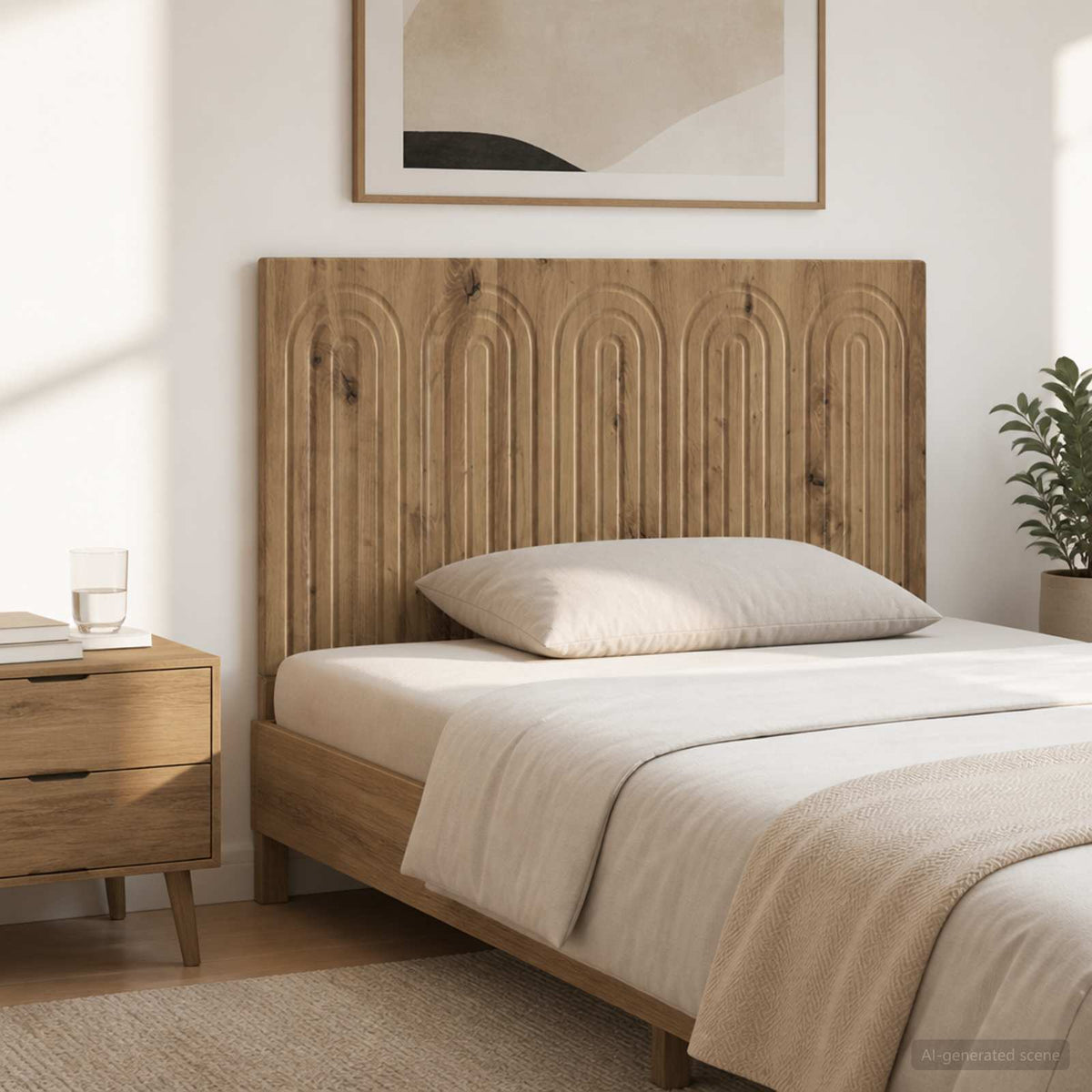 vidaXL Wall-Mounted Headboard ALKMAAR Engineered Wood Width 100 cm