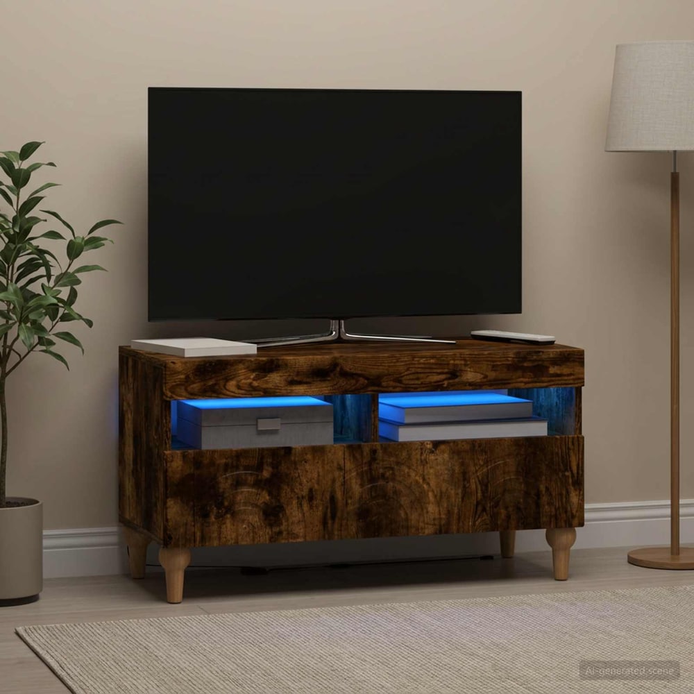 LED TV Cabinet ALKMAAR 81 x 35 x 43 cm Smoked oak