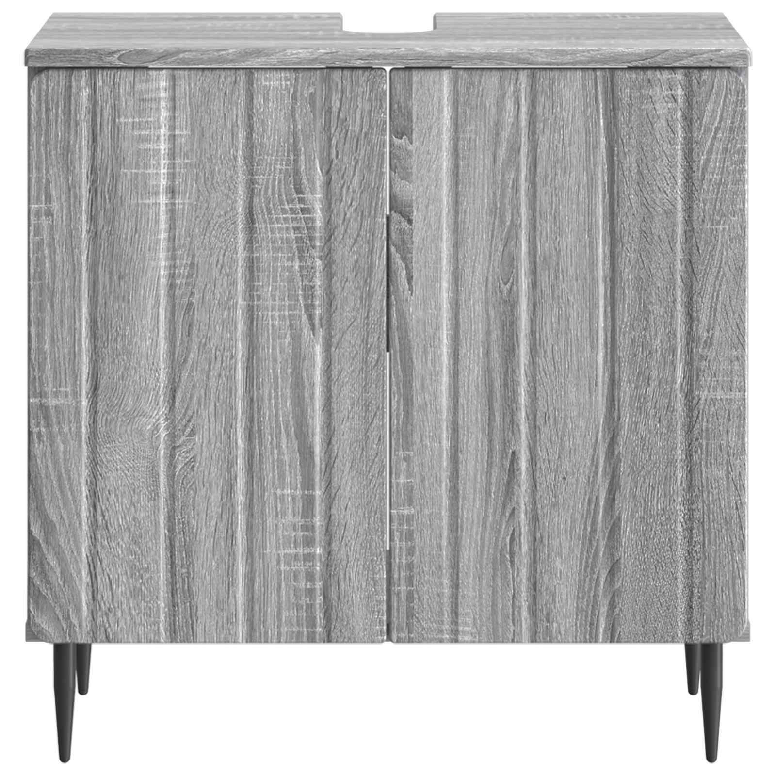 vidaXL Bathroom Sink Cabinet ZWOLLE Grey Sonoma 59.5 x 31.5x 59 cm 4