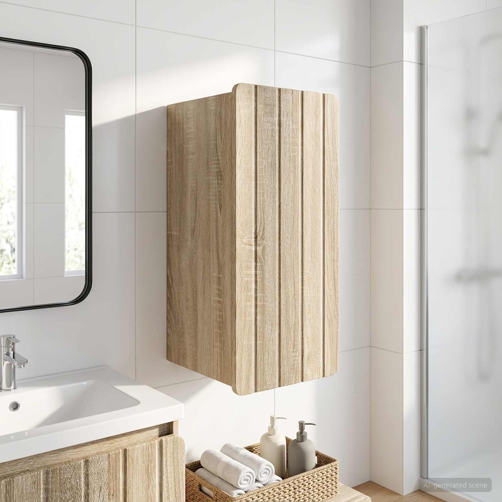 vidaXL Bathroom Wall Cabinet ZWOLLE Sonoma Oak 30 x 31 x 63 cm 1