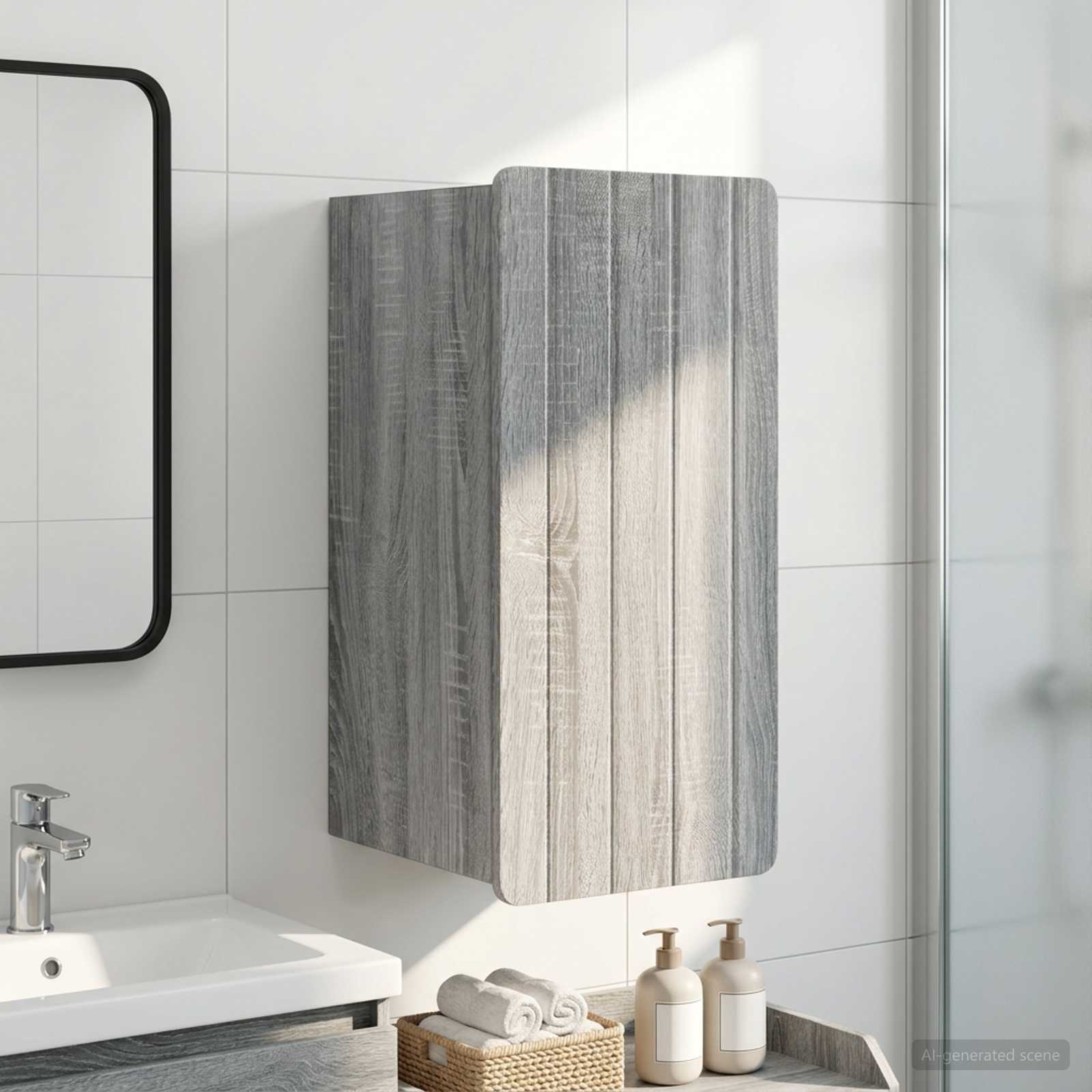 vidaXL Bathroom Wall Cabinet ZWOLLE Grey Sonoma 30 x 31 x 63 cm 1