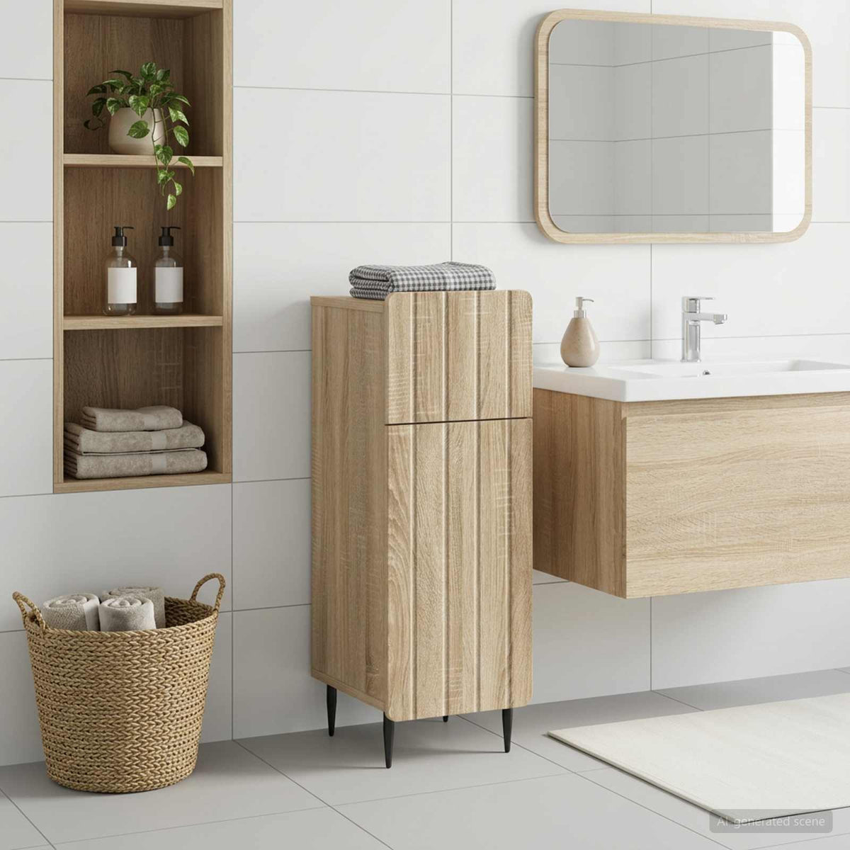 Bathroom Storage Cainet ZWOLLE 30 x 31 x 79.5 cm Sonoma oak
