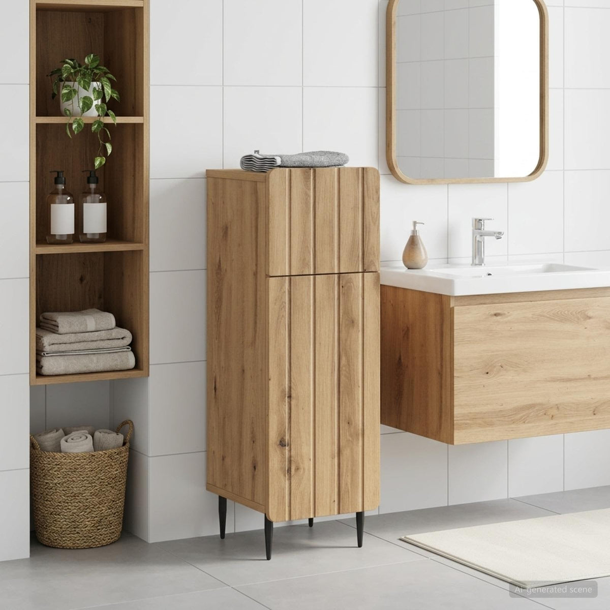 Bathroom Storage Cainet ZWOLLE 30 x 31 x 79.5 cm Artisan oak