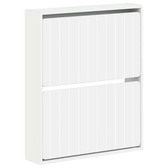 vidaXL Wall-Mounted Shoe Cabinet ZWOLLE 71 x 17 x 86 cm White 2