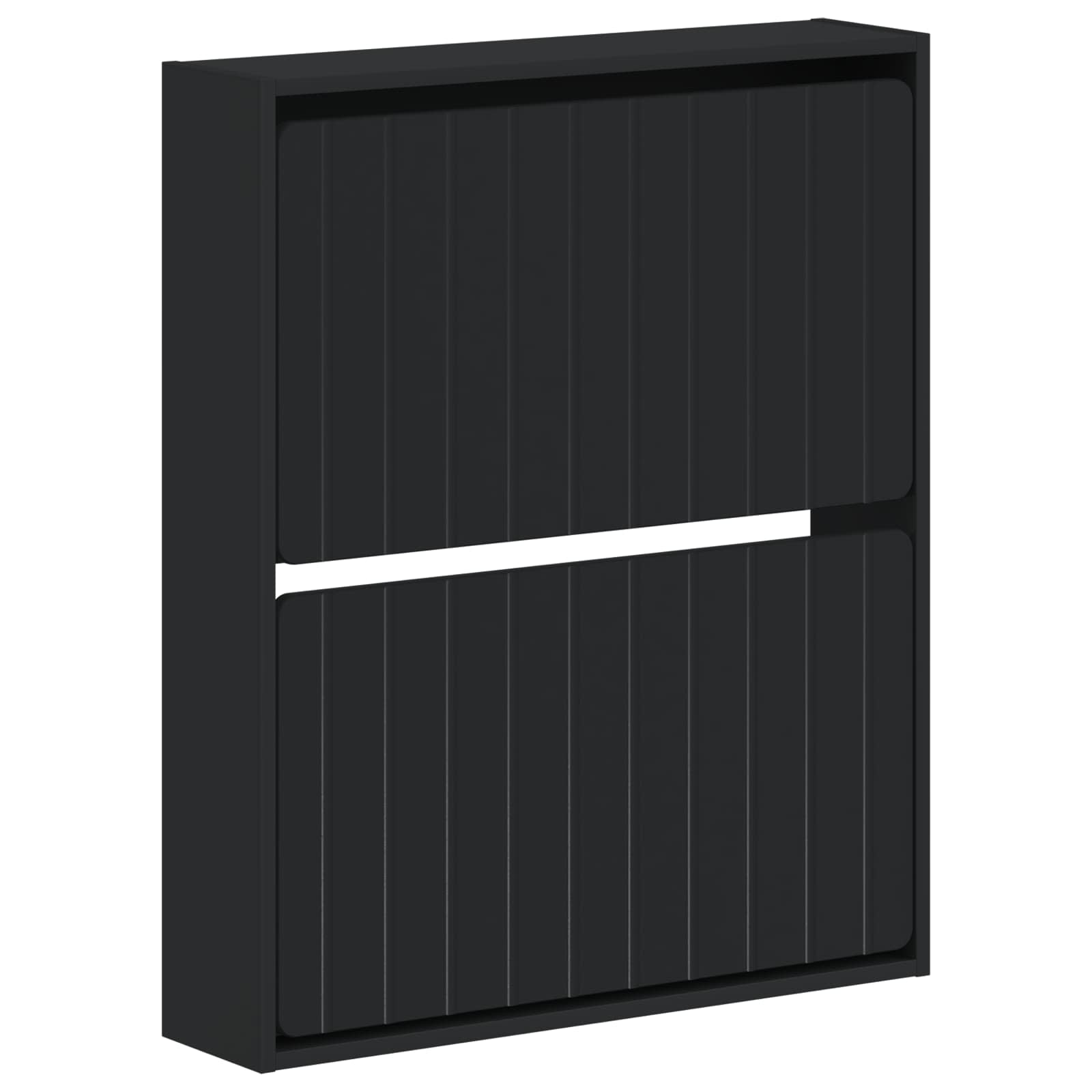 vidaXL Wall-Mounted Shoe Cabinet ZWOLLE 71 x 17 x 86 cm Black 2