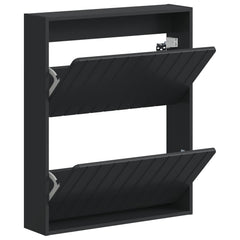vidaXL Wall-Mounted Shoe Cabinet ZWOLLE 71 x 17 x 86 cm Black 3