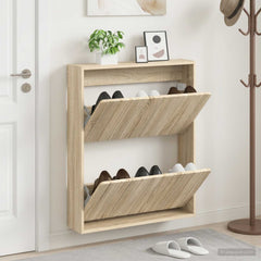 vidaXL Wall-Mounted Shoe Cabinet ZWOLLE 71 x 17 x 86 cm Sonoma Oak 1