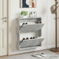 vidaXL Wall-Mounted Shoe Cabinet ZWOLLE 71 x 17 x 86 cm Concrete Grey 1