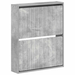 vidaXL Wall-Mounted Shoe Cabinet ZWOLLE 71 x 17 x 86 cm Concrete Grey 2