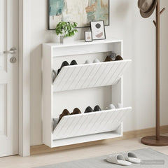 vidaXL Wall-Mounted Shoe Cabinet ZWOLLE 71 x 17 x 86 cm 1