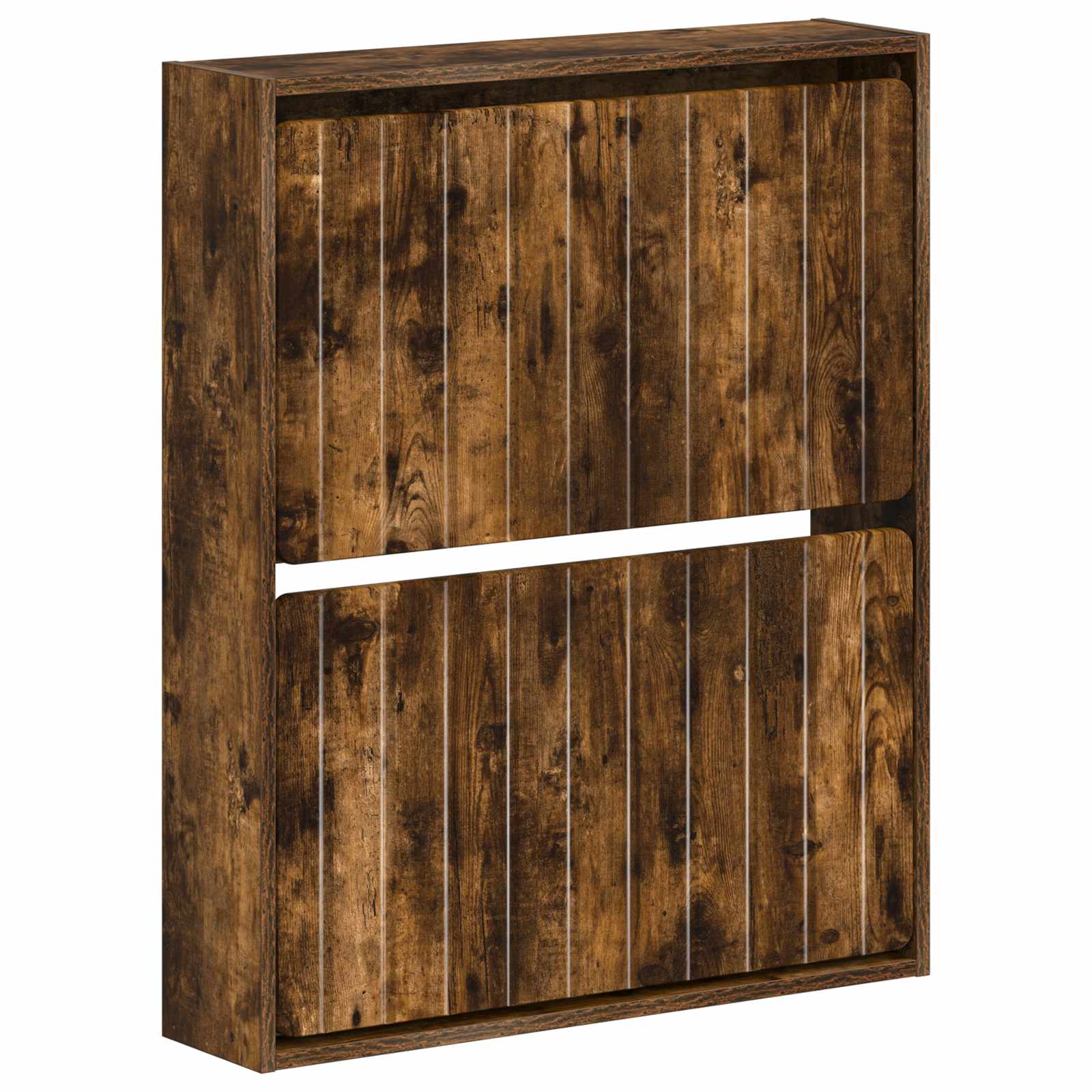 vidaXL Wall-Mounted Shoe Cabinet ZWOLLE 71 x 17 x 86 cm Smoked Oak 2