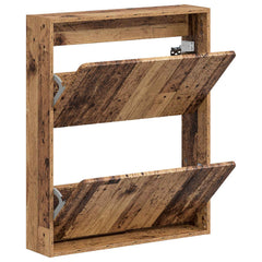 vidaXL Wall-Mounted Shoe Cabinet ZWOLLE 71 x 17 x 86 cm Old Wood 3
