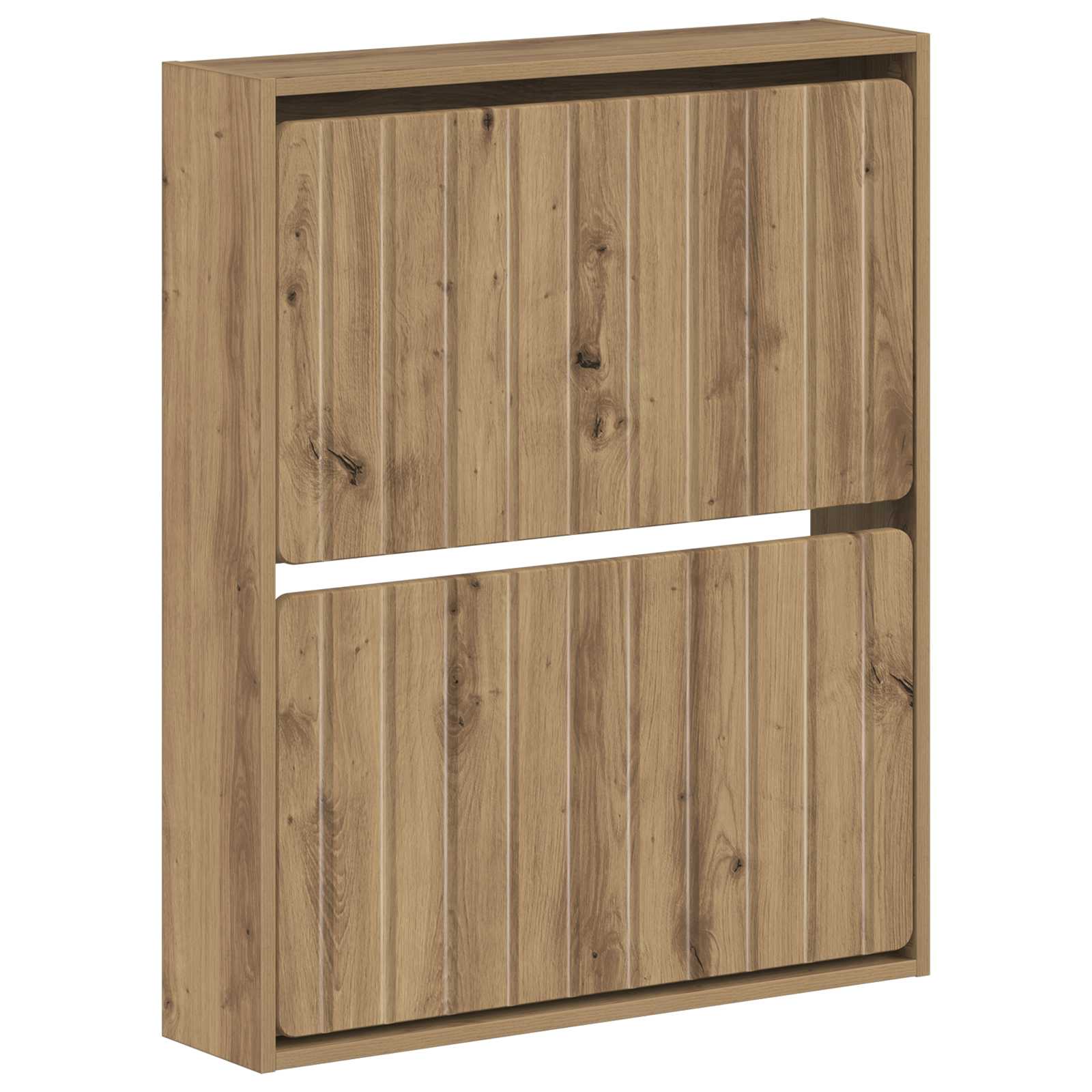 vidaXL Wall-Mounted Shoe Cabinet ZWOLLE 71 x 17 x 86 cm Artisan Oak 2