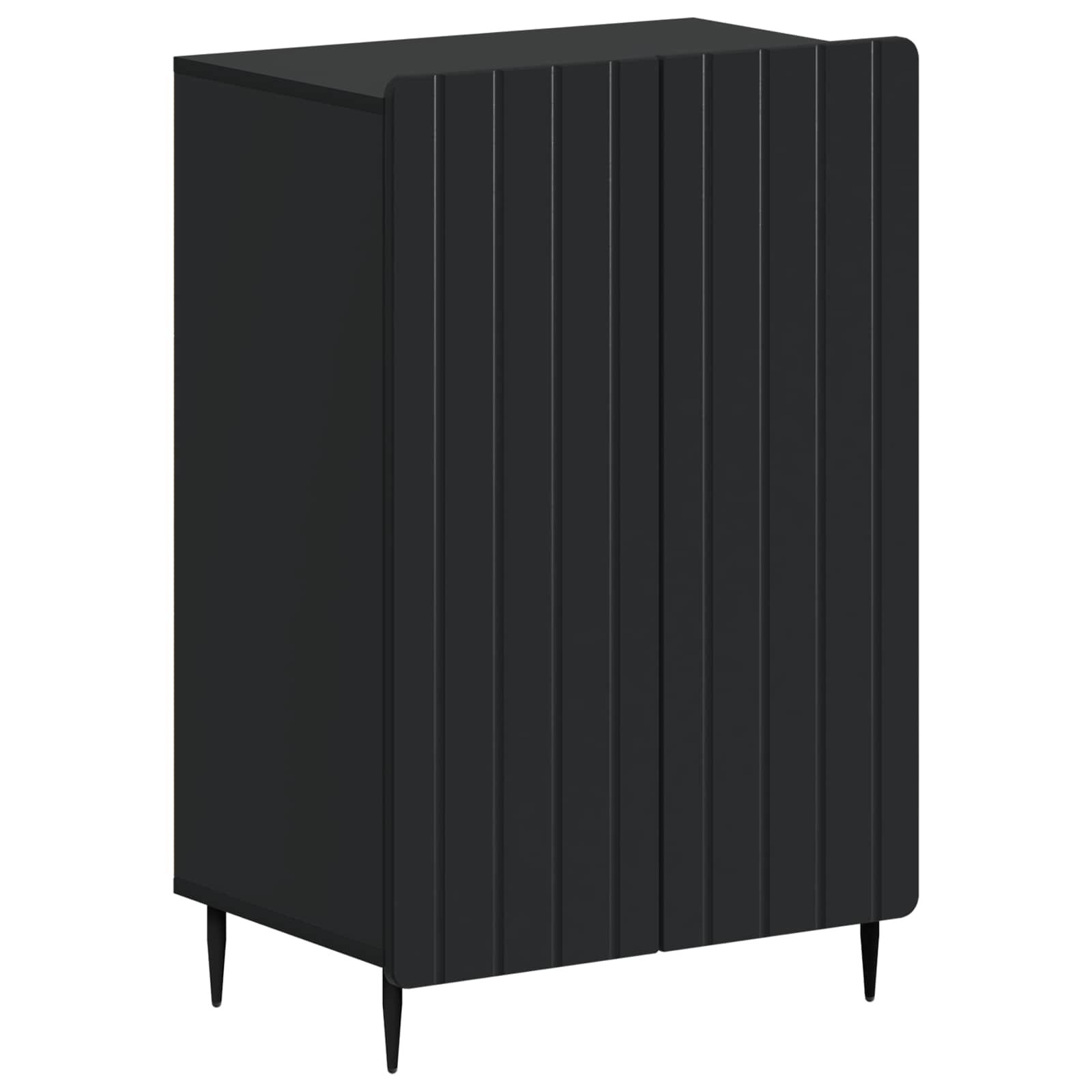 vidaXL Shoe Cabinet ZWOLLE 59.5 x 39.5 x 91.5 cm Engineered Wood Black 2