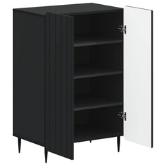 vidaXL Shoe Cabinet ZWOLLE 59.5 x 39.5 x 91.5 cm Engineered Wood Black 3