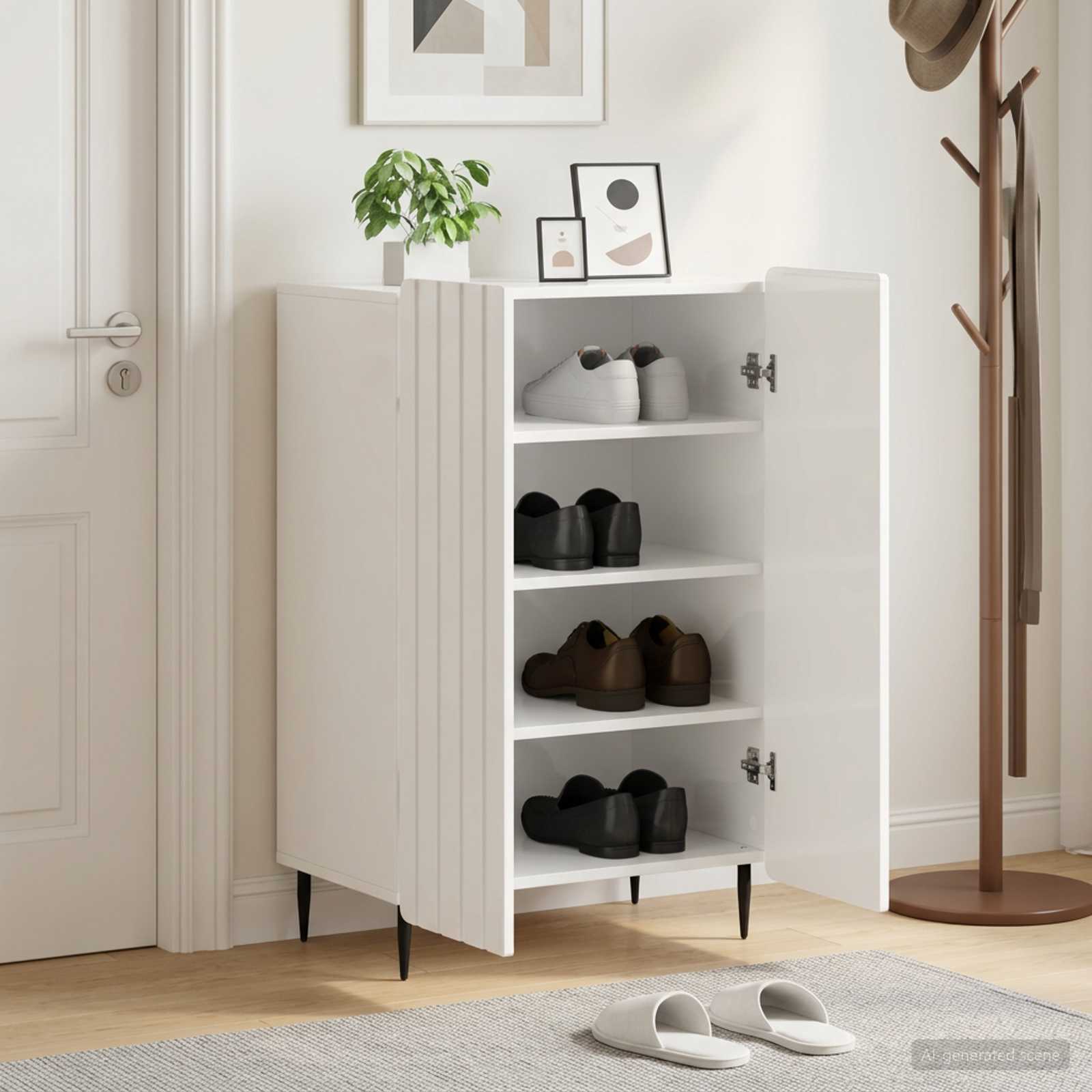 vidaXL Shoe Cabinet ZWOLLE 59.5 x 39.5 x 91.5 cm Engineered Wood 1