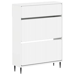 vidaXL Shoe Cabinet ZWOLLE 78 x 24 x 103 cm Engineered Wood White 2