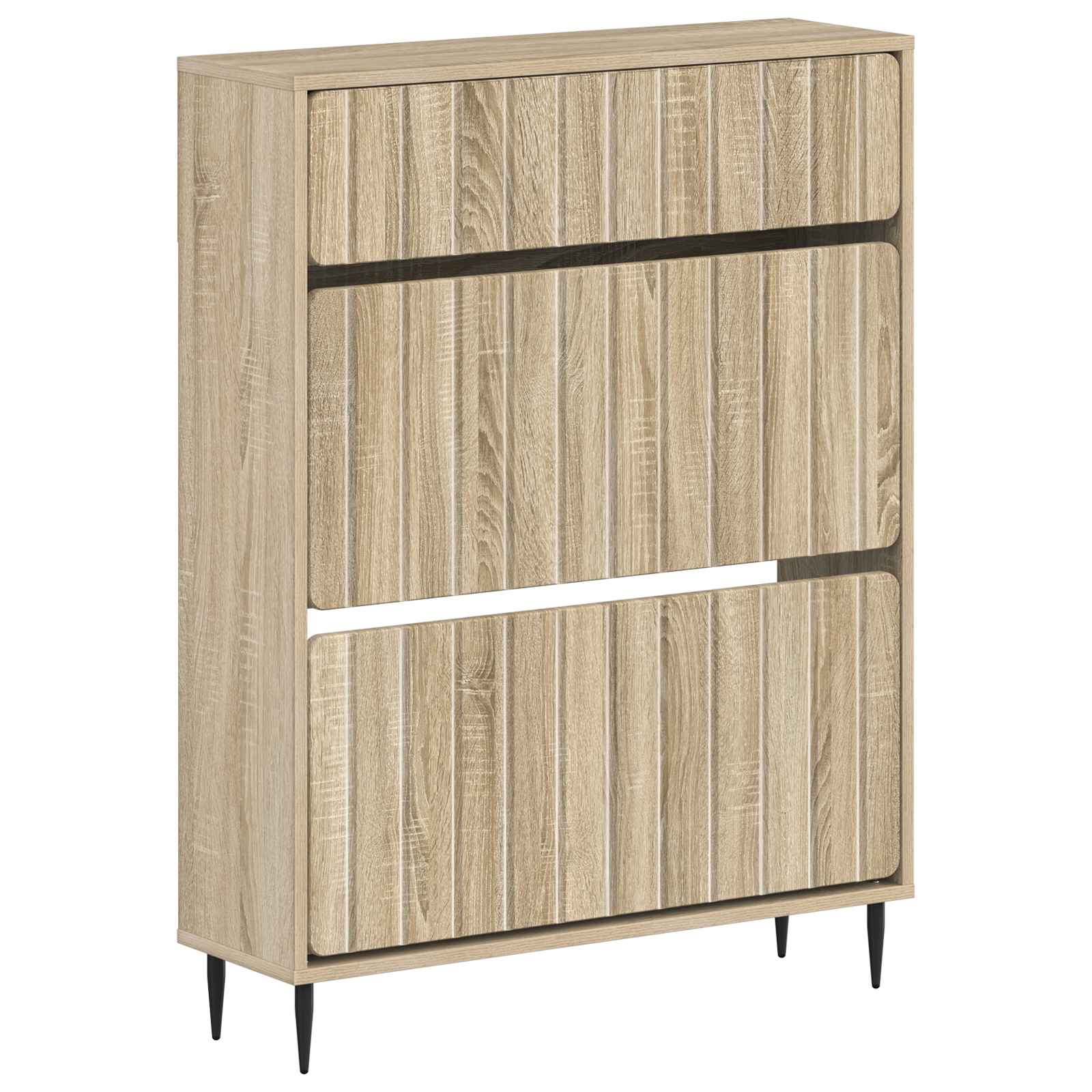 vidaXL Shoe Cabinet ZWOLLE 78 x 24 x 103 cm Engineered Wood Sonoma Oak 2