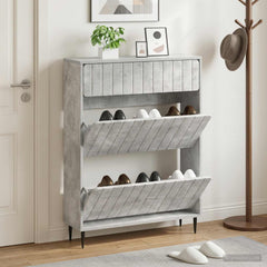 vidaXL Shoe Cabinet ZWOLLE 78 x 24 x 103 cm Engineered Wood 1