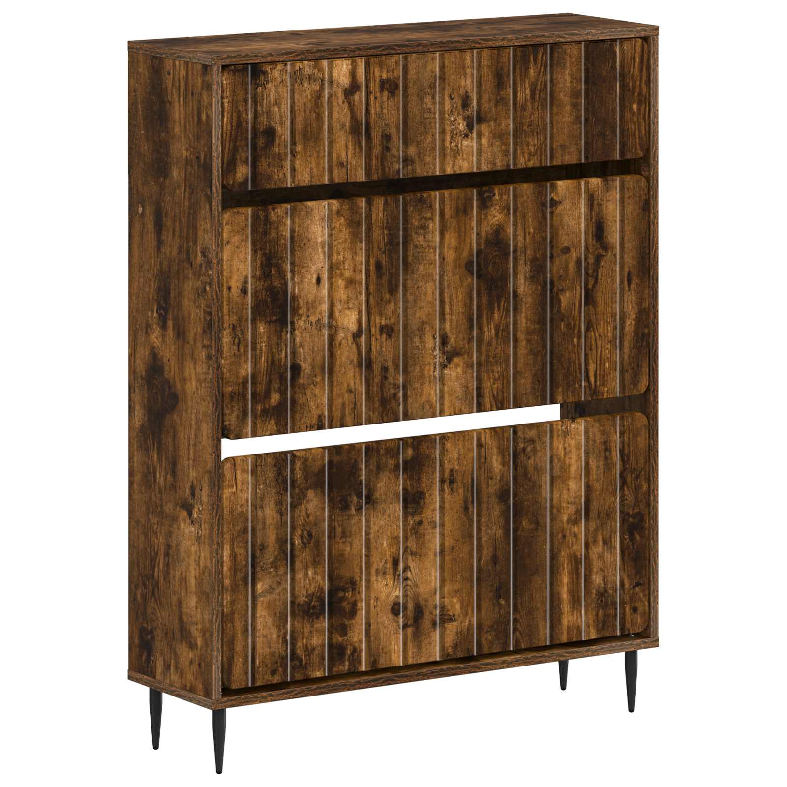 vidaXL Shoe Cabinet ZWOLLE 78 x 24 x 103 cm Engineered Wood Smoked Oak 2