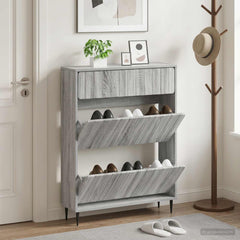 vidaXL Shoe Cabinet ZWOLLE 78 x 24 x 103 cm Engineered Wood 1