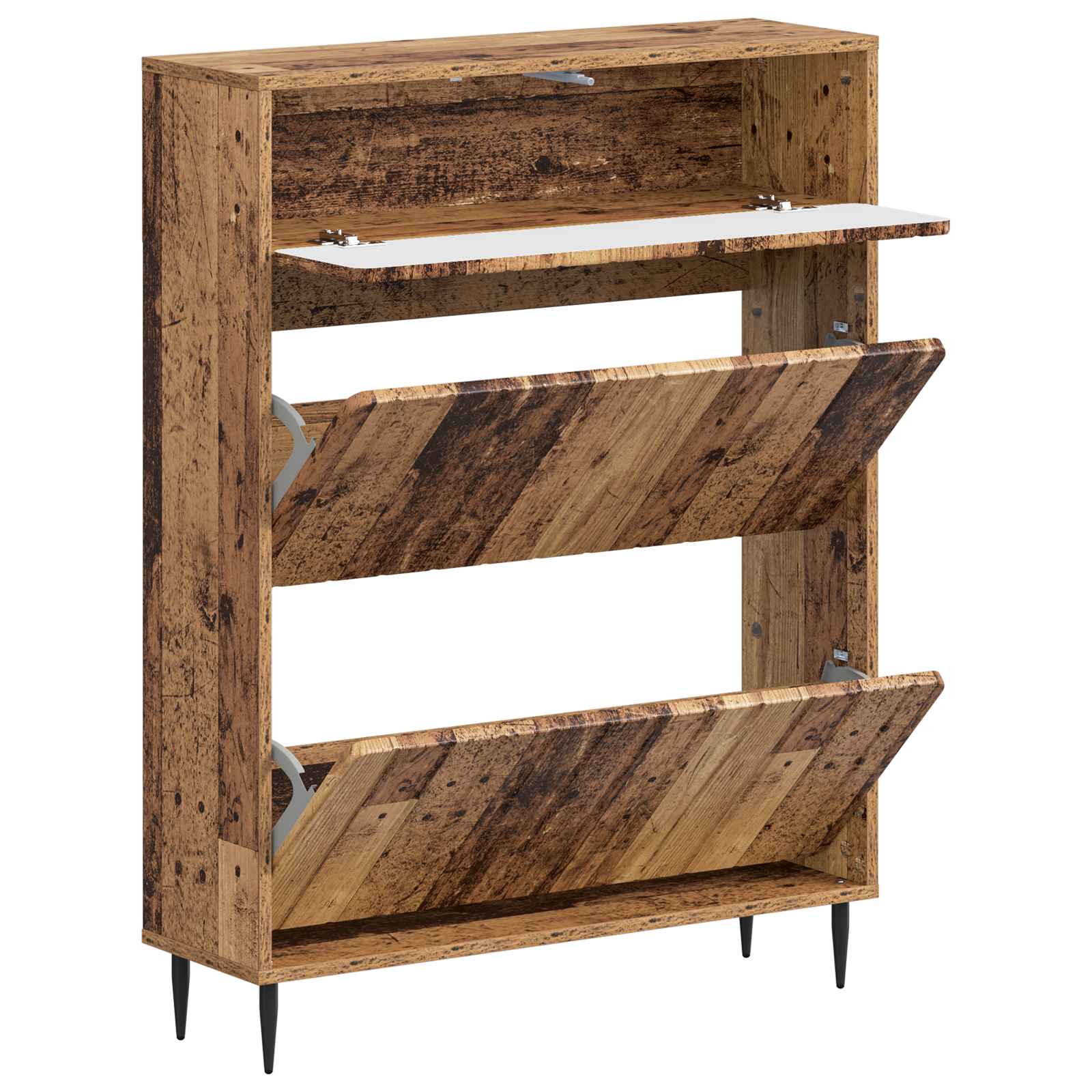 vidaXL Shoe Cabinet ZWOLLE 78 x 24 x 103 cm Engineered Wood Old Wood 3
