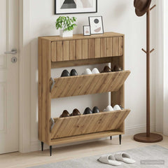 vidaXL Shoe Cabinet ZWOLLE 78 x 24 x 103 cm Engineered Wood 1