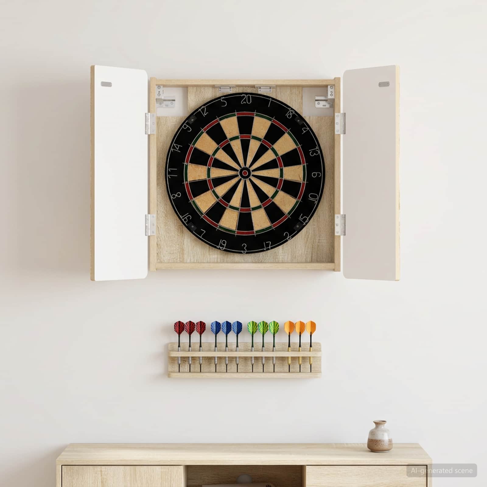 vidaXL Dartboard Cabinet ZWOLLE Sonoma Oak 52.5 x 10.5 x 57.5 cm 1