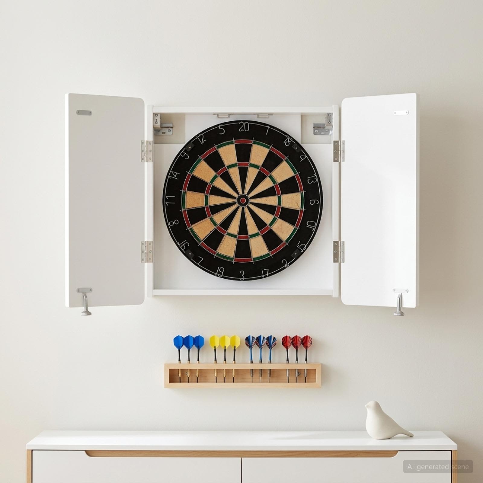 vidaXL Dartboard Cabinet ZWOLLE High Gloss White 52.5 x 10.5 x 57.5 cm 1