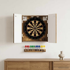 vidaXL Dartboard Cabinet ZWOLLE Smoked Oak 52.5 x 10.5 x 57.5 cm 1