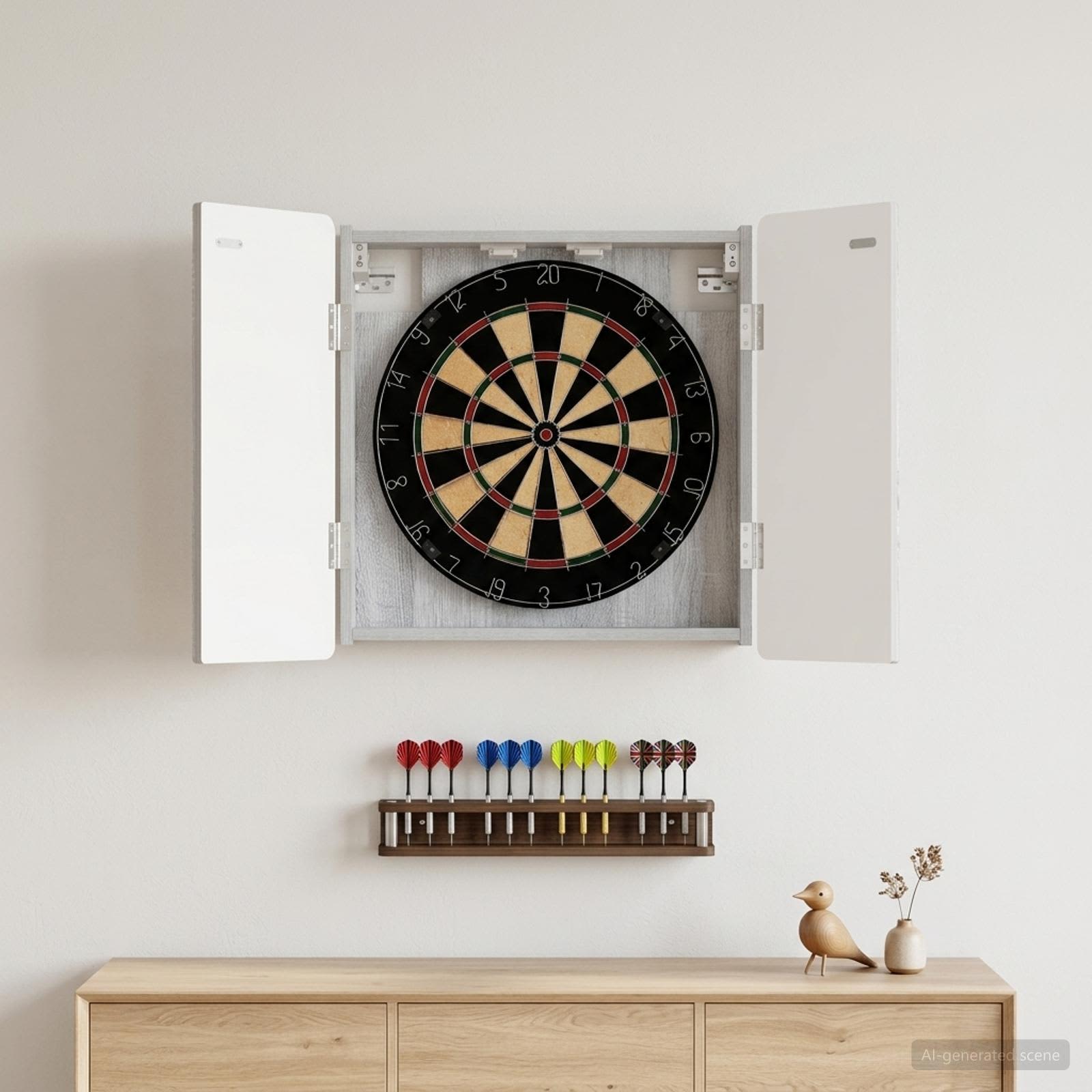 vidaXL Dartboard Cabinet ZWOLLE Grey Sonoma 52.5 x 10.5 x 57.5 cm 1