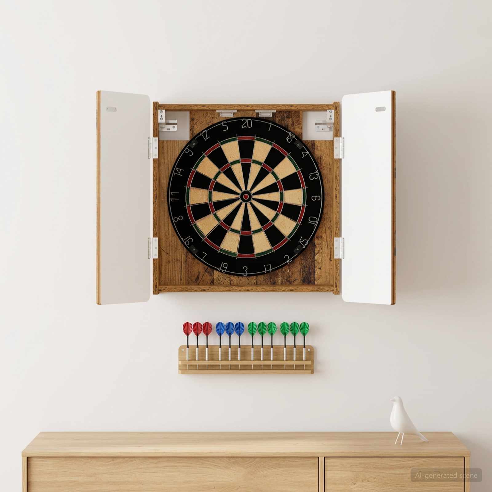 vidaXL Dartboard Cabinet ZWOLLE Old Wood 52.5 x 10.5 x 57.5 cm 1