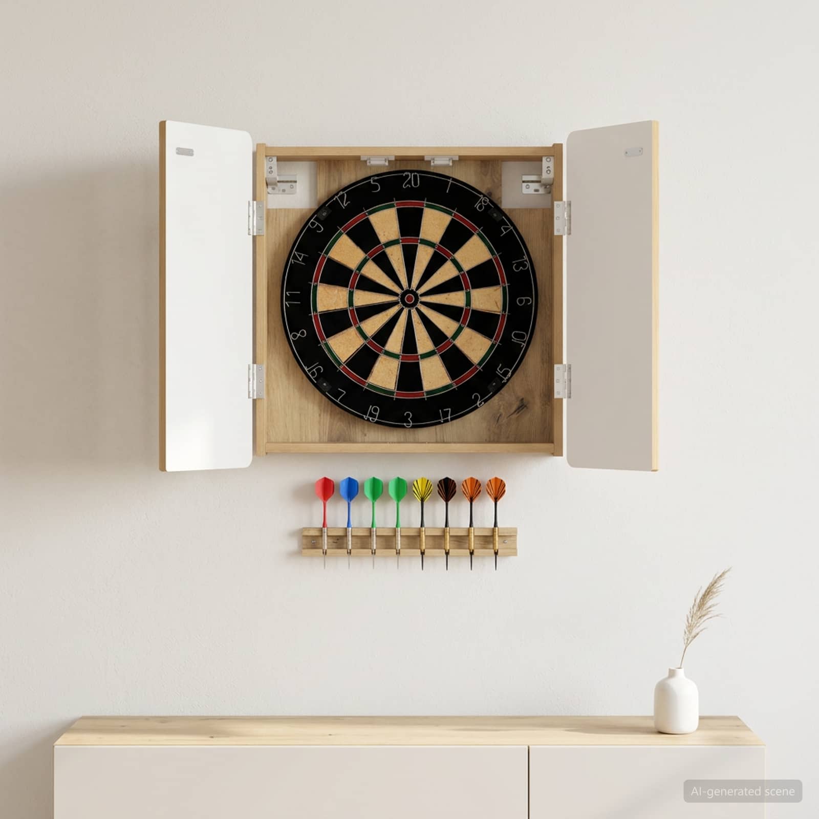 vidaXL Dartboard Cabinet ZWOLLE Artisan Oak 52.5 x 10.5 x 57.5 cm 1