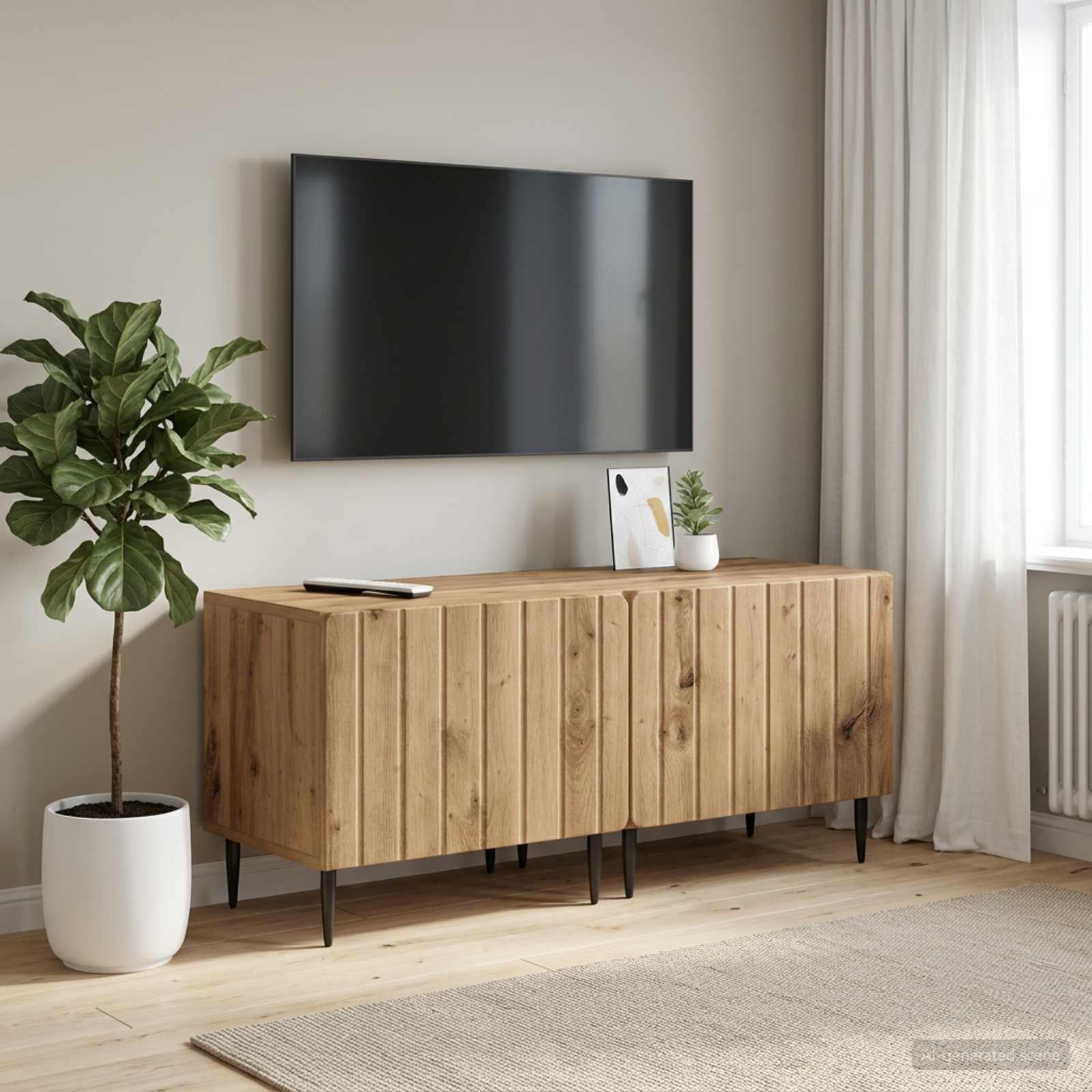 vidaXL TV Cabinet Artisan Oak Engineered Wood 1