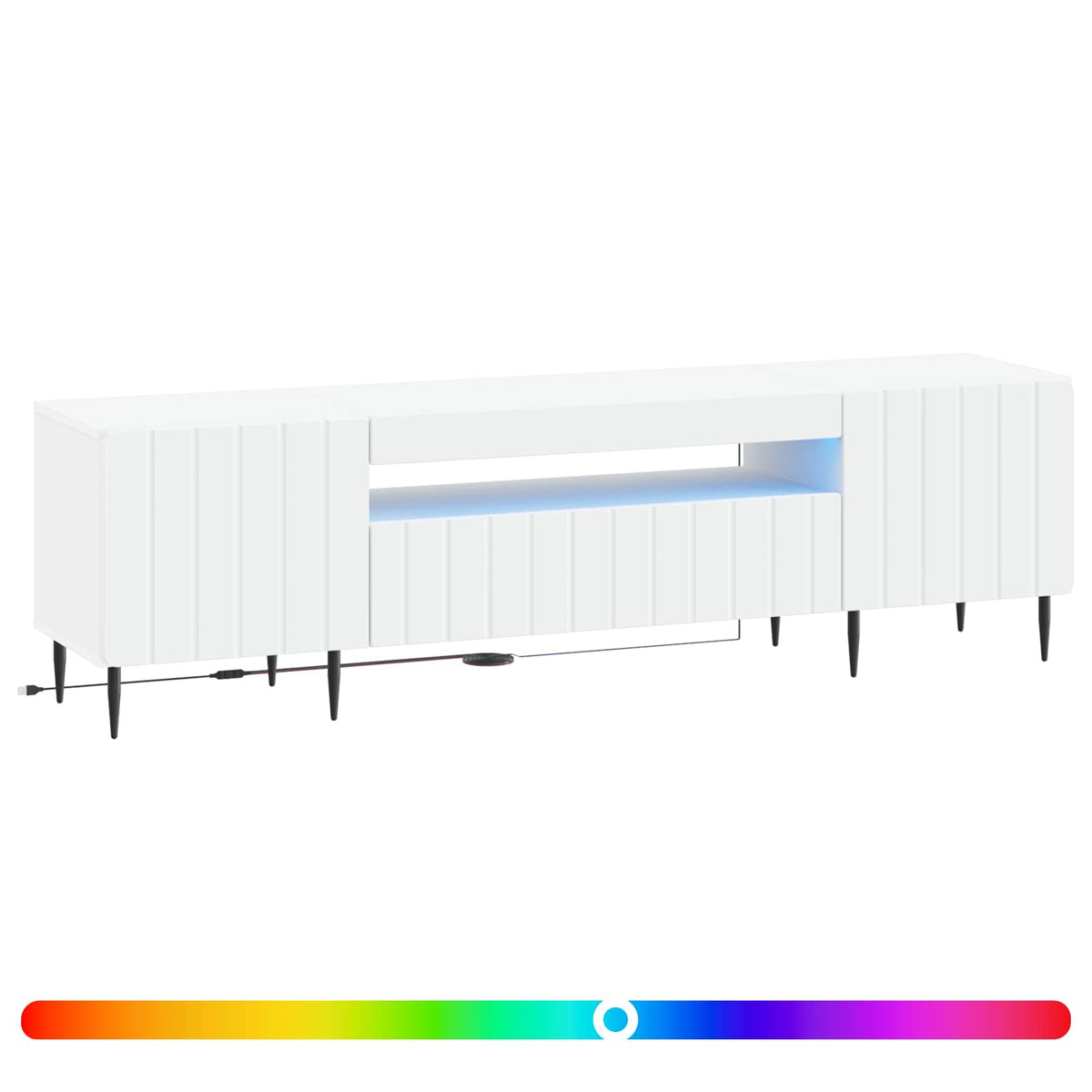 LED TV Cabinet ZWOLLE 153 x 35 x 43 cm White